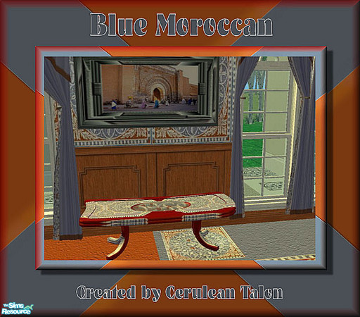 Sims 2 — Blue Morocco - Coffee Table by Cerulean Talon — Drama and pure elegance are encapsulated in this mosaic marble