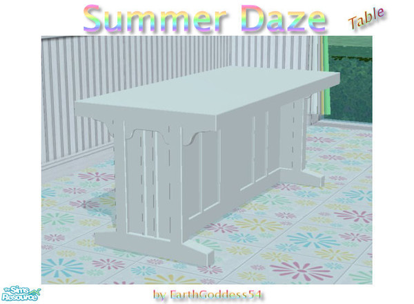 Sims 2 — Summer Daze Dining - Table by EarthGoddess54 — Made to match the Summer Daze Dining set which is based on Daggs'
