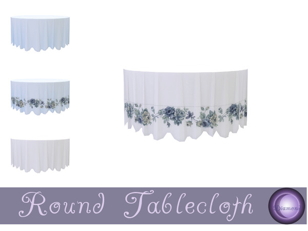 Sims 4 — Round Tablecloth by D2Diamond — Round 1x1 tablecloth meant for the Trevor table, but will work with any