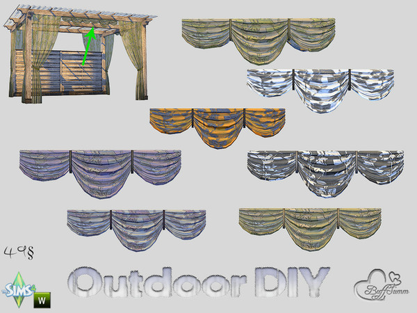 Sims 4 — DIY Top Curtain (for Pergola) by BuffSumm — The slogan of your Sim is: Do It Yourself! So your Sim took a lot of