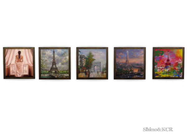 Sims 4 — Paris - Painting black Frame (Recolor) by ShinoKCR — Vintage aged Frame with OilPaintings from Paris