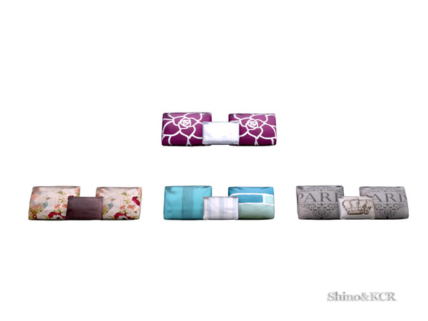 Sims 4 — Paris - Pillowset (mesh) by ShinoKCR — Colorful Vintage Fabrics 