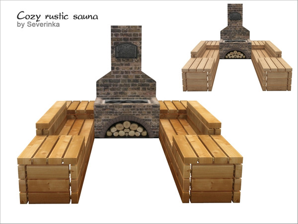 Sims 4 — [Rustic Sauna] - Sauna with high oven by Severinka_ — Sauna with high oven in a rustic style 2 colors For the