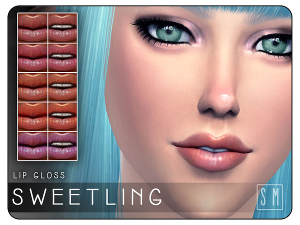 Sims 4 — [ Sweetling ] - Lip Gloss by Screaming_Mustard — Five gentle shades of lip gloss for anytime where, including