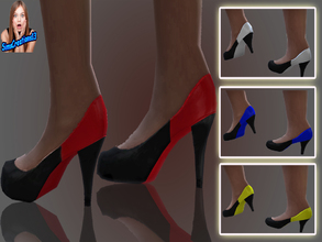 Sims 4 — Black And Coloured Shoes. by SIMSCREATIONS13 — Black And Coloured Shoes come in 4 colours, black-red,