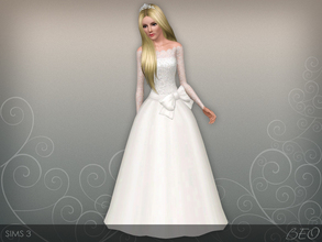 Sims 3 — Wedding dress 45 V2 by BEO — Wedding dress presented in 1 variant. Recolorable 3 canals.