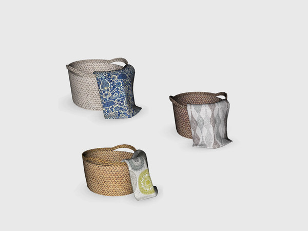 Sims 4 — Bathroom Aloe - Basket by ung999 — Bathroom.Aloe - Basket Color Options : 3 Located at : Decor / clutter