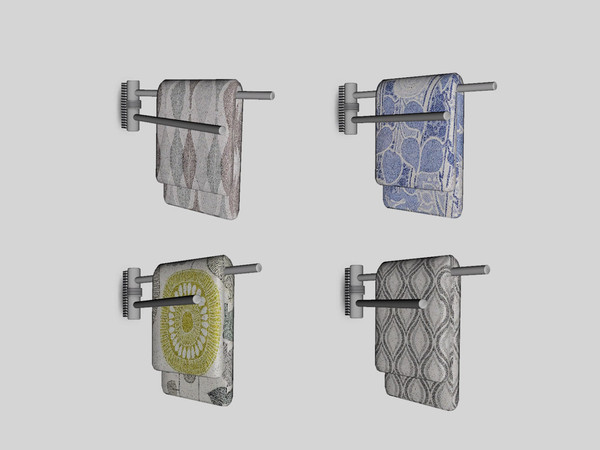 Sims 4 — Bathroom Aloe - Towel Bar by ung999 — Bathroom Aloe - Towel Bar Color Options : 4 Located at : Decor / Misc