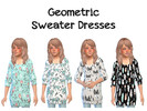 Sims 4 — Geometric Sweater Dresses by pixelkitteh — 12 cute and stylish designs for your girls.