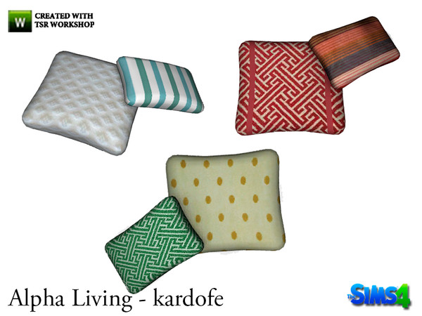 Sims 4 — kardofe_Alpha Living_ Floor cushions by kardofe — Two pillows lying on the ground 