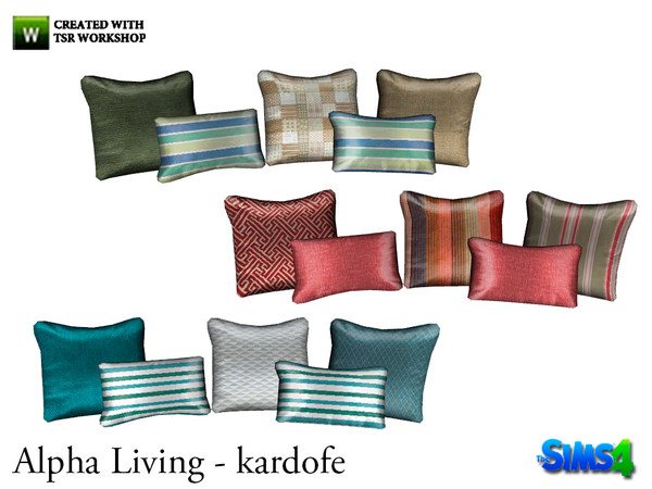 Sims 4 — kardofe_Alpha Living_ SofaCushions by kardofe — Group of pretty cushions placed on the couch 