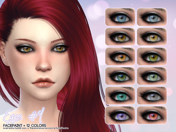 Sims 4 — Eyes #9 by Aveira — - 12 Colors - Can be found under Facepaint - Male and Female - All ages - Standalone and