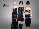 Sims 4 — MFS - We Own The Night SET by MissFortune — A collection of embellished clothing in dark shades. Fashionable and