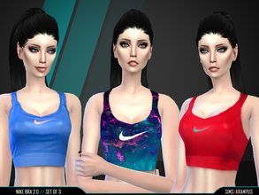 Sims 4 — Nike Bra 2.0 (Set of 3) by SIms4Krampus — This is a stand alone set of 3 sports bras for female Sims. The 3