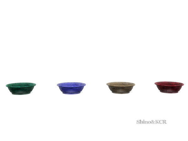 Sims 4 — Cast Iron - Bowl by ShinoKCR — Flat Ceramicbowl bright Color and crackles