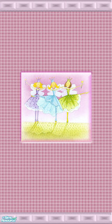 Sims 2 — Ballerina Fairies Nursery Wallpaper by foxysensei — Pink Dancing Ballerina Fairies for your little sim girls