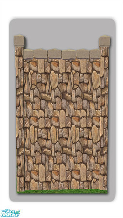 Sims 2 — Tall Garden Wall by Shakeshaft — Part of the Cottage Garden Set, full of new Plant Meshes including Red Hot