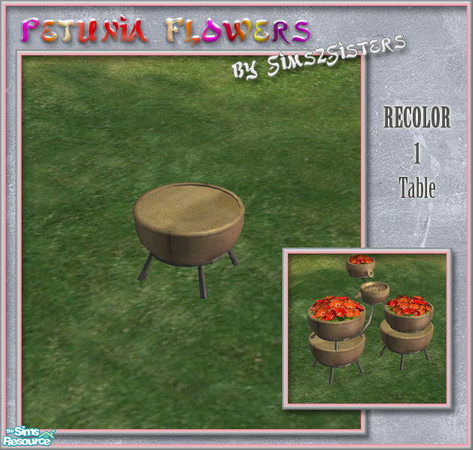Sims 2 — S2S Petunia Flowers - Table recolor 1 by sims2sisters — 