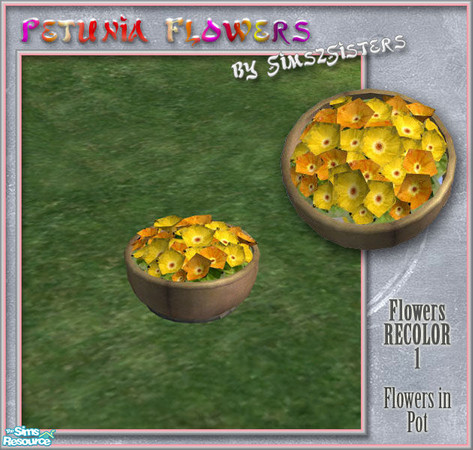Sims 2 — S2S Petunia Flowers - Flowers recolor 1 by sims2sisters — This is recolor of the flowers