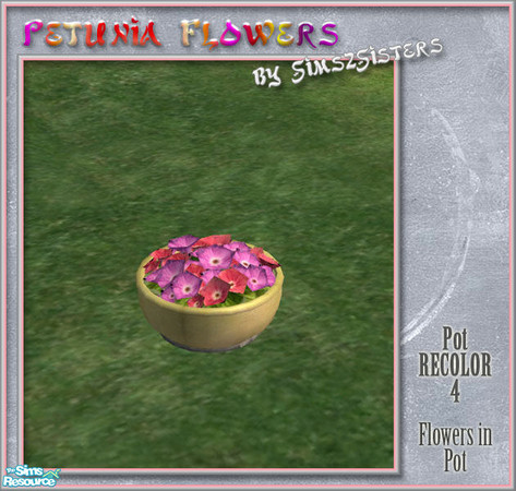 Sims 2 — S2S Petunia Flowers - Pot recolor 4 by sims2sisters — This is recolor of the pot