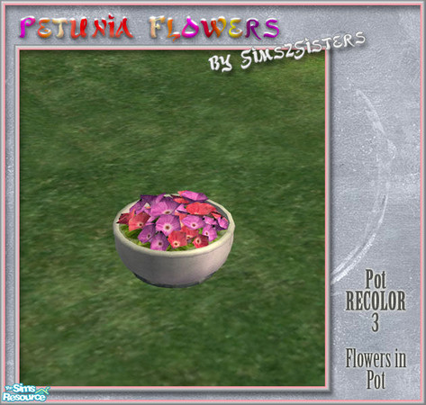 Sims 2 — S2S Petunia Flowers - Pot recolor 3 by sims2sisters — This is recolor of the pot
