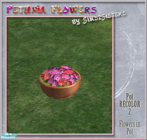 Sims 2 — S2S Petunia Flowers - Pot recolor 2 by sims2sisters — This is recolor of the pot