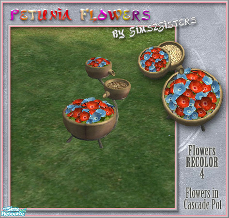 Sims 2 — S2SPetunia Flowers-Cascade Flowers rec.4 by sims2sisters — This is recolor of the flowers