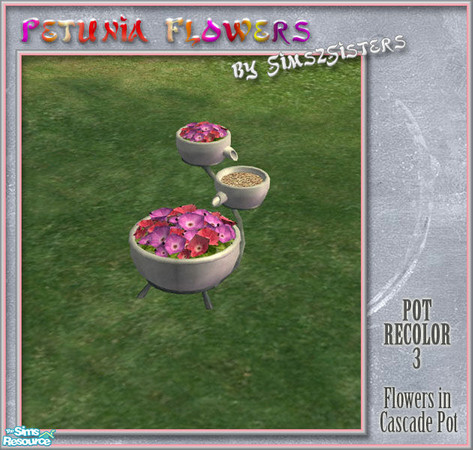 Sims 2 — S2SPetunia Flowers-Cascade Pots recolor3 by sims2sisters — This is recolor of the pot