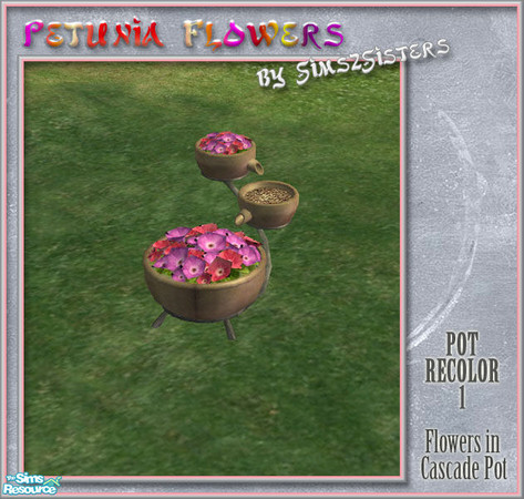 Sims 2 — S2SPetunia Flowers-Cascade Pots recolor1 by sims2sisters — This is recolor of the pot
