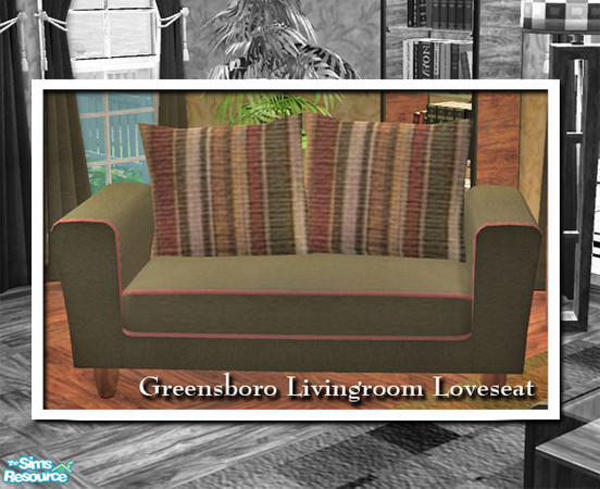 Sims 2 — VS Greensboro Livingroom Loveseat by Vanilla Sim — This sophisticated, streamlined loveseat is an instant