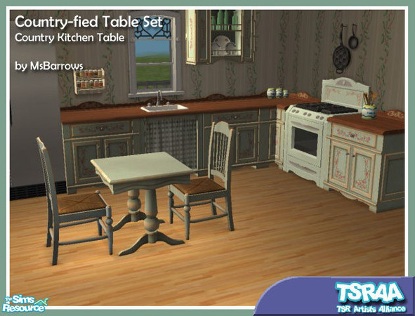 Sims 2 — Country-fied Kitchen Table (Plain) by MsBarrows — Love the Country furnishings from Seasons, but find the round