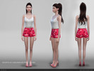 Sims 4 — [H.O.A]SHORTS IN CAMUAMOUR PRINT SCUBA. by Syrenahoa — SHORTS IN CAMUAMOUR PRINT SCUBA -1 style for female