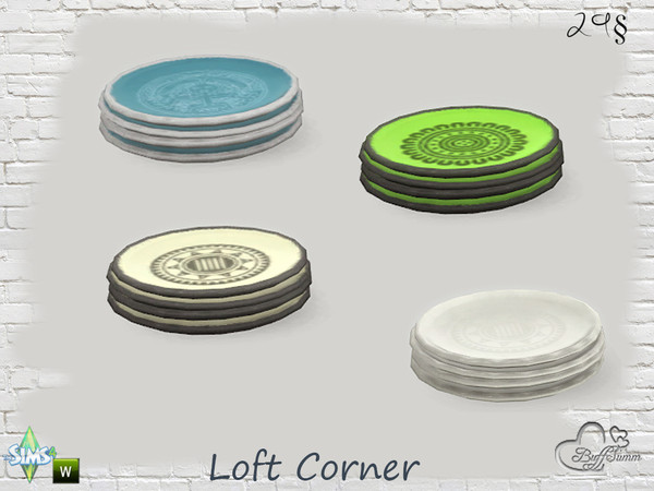 Sims 4 — Loft Corner Stack of Plates by BuffSumm — Part of the *Loft Corner* Set!