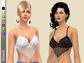 Sims 4 — Crochet fringes top by Birba32 — This top made me crazy, but at the end I won! Another (and definitely the last)