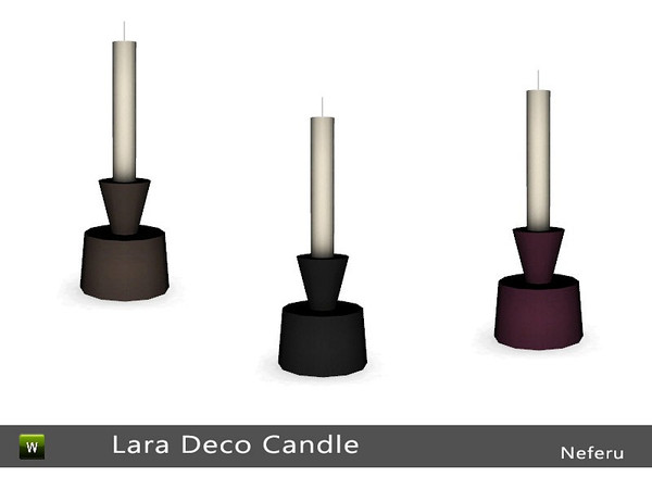 Sims 4 — Lara Deco Candle by Neferu2 — Decorative candle_Lara Hallway_3 color options