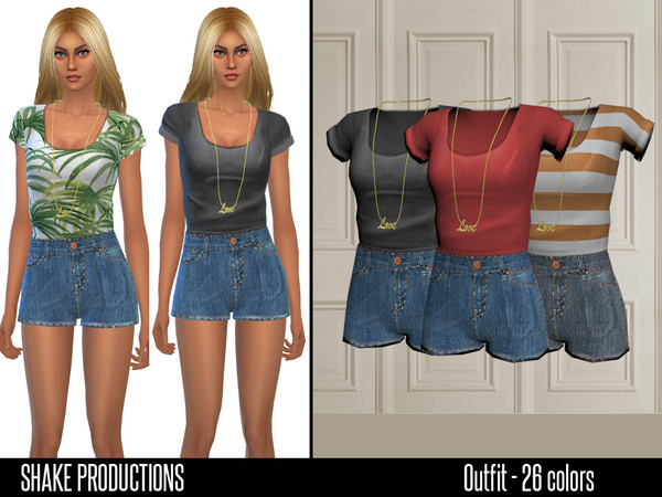 Sims 4 — ShakeProductions 38-Outfit  by ShakeProductions — Outfit; -Hand drawn outfit -New Mesh -Morph States Support