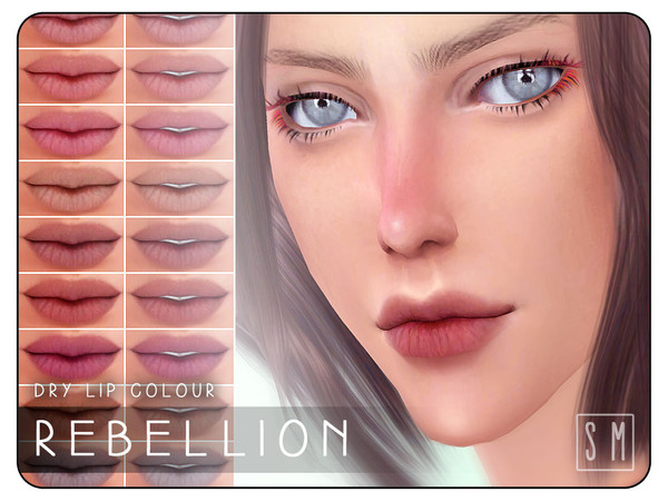 Sims 4 — [ Rebellion ] - Dry Lip Colour by Screaming_Mustard — A dry look lip colour for a more playful and youthful