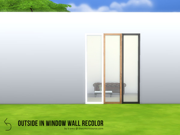 Sims 4 — Outside In Window Wall Recolor by k-omu2 — Recolor of the Outside In Window Wall window, in three new shades -
