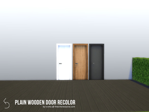 Sims 4 — Plain Wooden Door Recolor by k-omu2 — Recolor of the Plain Wooden Door in three new shades, pure white, pitch