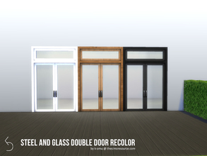 Sims 4 — Steel and Glass Double Door (short) Recolor by k-omu2 — Recolor of the Steel and Glass Double Door (short) in