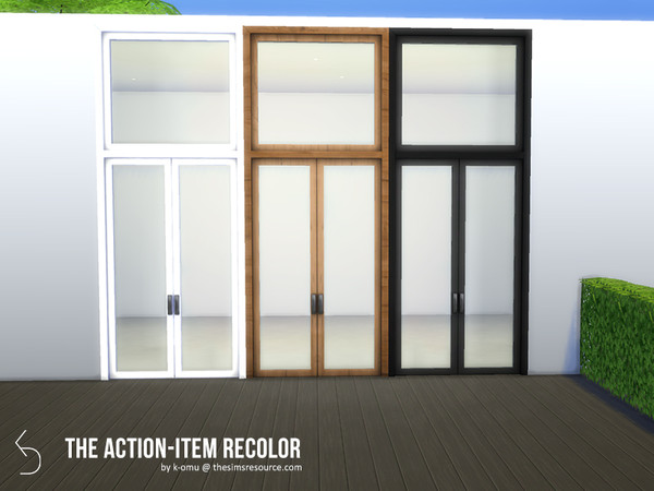Sims 4 — The Action-Item Recolor by k-omu2 — Recolor of the The Action-Item door in three new shades, pure white, pitch