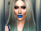 Sims 4 — Electric Blue Lipstick v1 by Halfway_Sims — - 1 colour - Standalone &amp;amp; Custom thumbnail