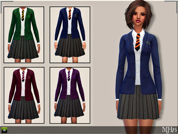 Sims 4 — S4 School Uniform F/T by Margeh-75 — -After a few requests I have now made the school uniform for teen. Of