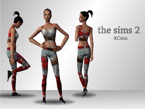 Sims 2 — Comic Blade Top & Leggings by KCsim — \"Never mess with a girl carrying a knife.\" -Poprageous