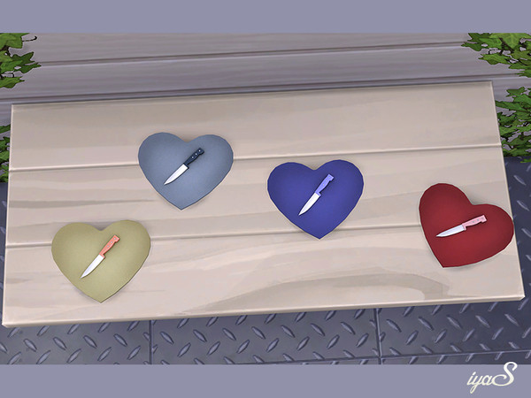 Sims 4 — Heart Cutting Board with Knife by soloriya — This heart board with knife will become an indispensable tool for