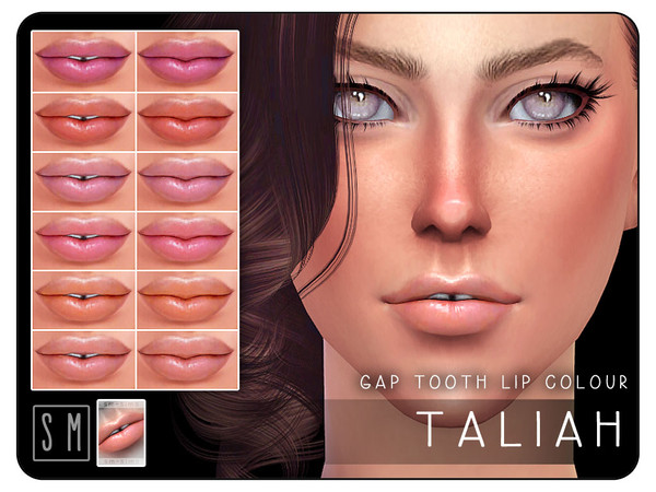 Sims 4 — [ Taliah ] - Gap Tooth Lip Colour by Screaming_Mustard — A distinctive lip colour made by request. Comes in six