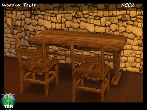 Sims 4 — XCC - Med - Wooden Dining Table by XCC2 — Wooden Dining Table *Suitable For Medieval Themed room *Part of XCC