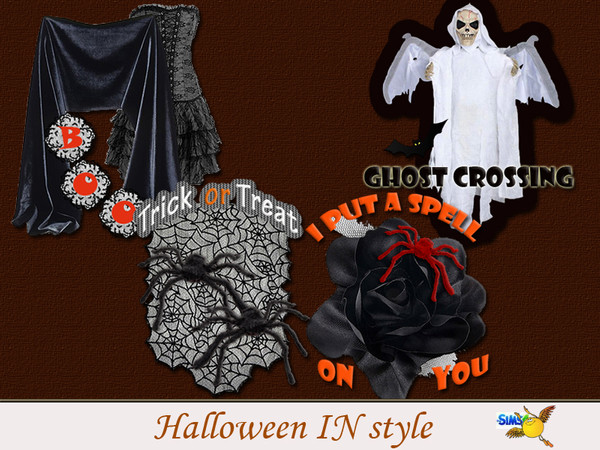Sims 4 — evi Halloween in style set by evi — Ghosts, spiders and witches for Halloween, the time of celebration and