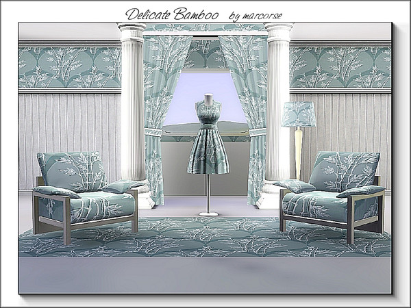 Sims 3 — Delicate Bamboo_marcorse by marcorse — Fabric pattern: small stand of bamboo in delicate shades.