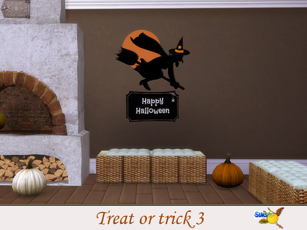 Sims 4 — evi Trick or Treat 3 by evi — Part of a set of halloween wall decorations
